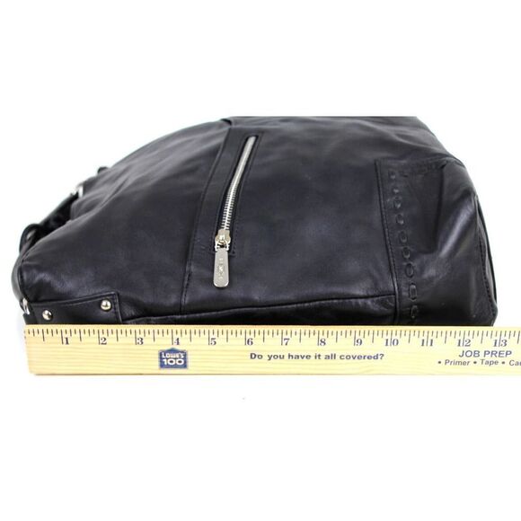 ROOMY Cezar Mizrahi BLACK GENUINE LEATHER SHOULDER BAG HANDBAG TOTE HOBO PURSE - Picture 16 of 16